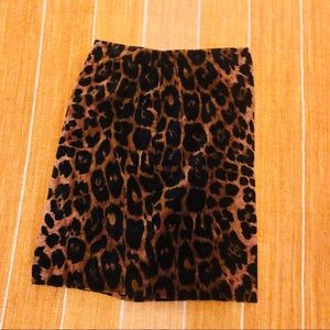 Velvet Cheetah Leopard Pencil Skirt